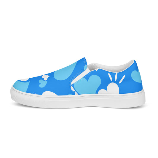 Women’s Slip-on Canvas Shoes Hearts Blue